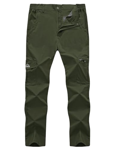 Rdruko Men's Hiking Pants Lightweight Dry Fit Water Resistant Outdoor Work Travel Pants (Medium Gray,US 40)