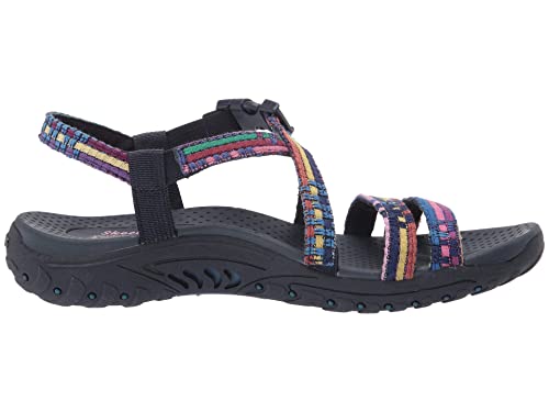 Skechers Women's Reggae-Sew Me-Boho Woven Strappy Slingback Sandal, Taupe Multi, 10