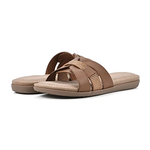 CLIFFS BY WHITE MOUNTAIN Women's Fredie Sandal, White/Multi/Sueded/Smooth, 11 M