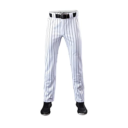 EvoShield Adult Salute Pinstripe Open Bottom Pant - White/Black, Size Small