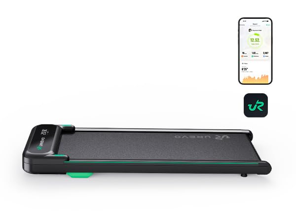 UREVO Spacewalk E4 APP Walking Pad, Under Desk Treadmill for Home/Office, Portable Walking Treadmill, Walking Jogging Machine with APP 265 lbs Weight Capacity LED Display