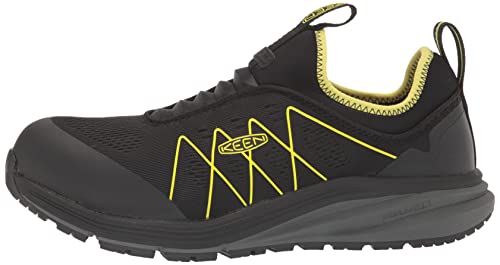 KEEN Utility Men's Vista Energy Shift Low Height Composite Toe Slip On Industrial Work Shoes, Black/Evening Primrose, 10 Wide