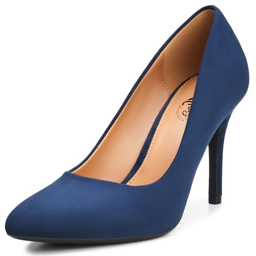 Trary Women’s High Heel Dress Pump Pointed Toe Shoe Classic Office Special Dressy Casual