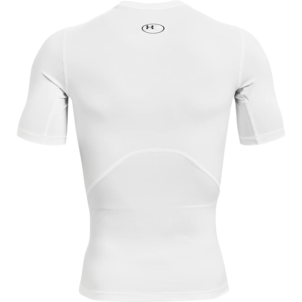 Under Armour Men's Armour HeatGear Compression Short-Sleeve T-Shirt , White (100)/Black, XX-Large