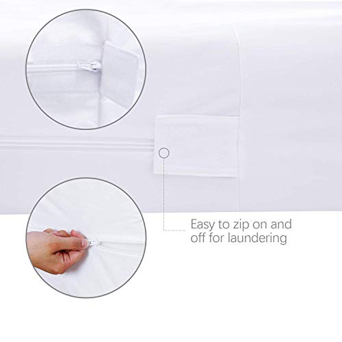 Zippered Twin Mattress Protector Waterproof (4/5/7/9Inches), Mattress Cover Fits for Amazon Basics & ZINUS Box Spring Mattress for Kids, 6 Sides Wrapping Zippered Mattress Encasement
