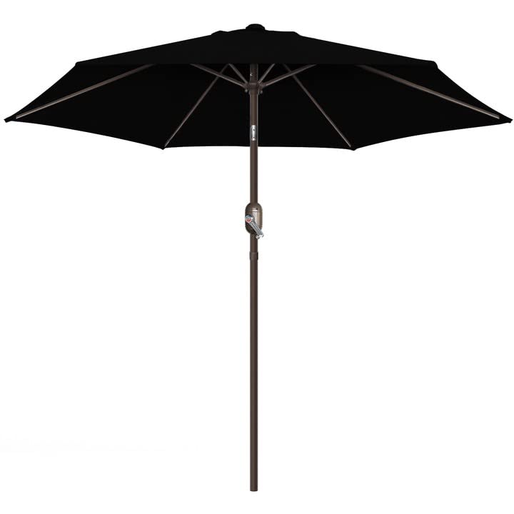 Funsite 9ft Patio Umbrella, UV Protect Pool Umbrella with Heavy Duty Pole, Ventilate Design Outdoor Umbrella with Push Botton Tilt & Crank Ideal for Garden, Lawn, Deck, Backyard&Pool, Grass Green