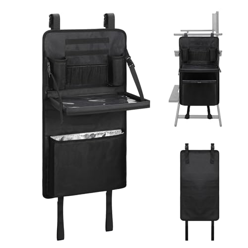 Makeup Chair Side Organizer Bag, Directors Chair Side Storage Bag, Large Capacity Makeup Artist Bag for Make Up Chair, Professional Makeup Artist Chair Armrest Bag with Waterproof Detachable Board