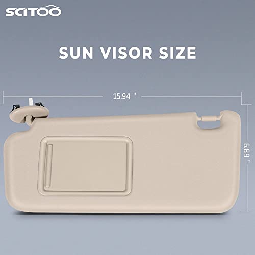 SCITOO Left & Right sides Sun Visor fit for 2006-2013 for TOYOTA for RAV4 Beige Sun Visor Assembly Windshield Sun Visor Mirror with Sunroof