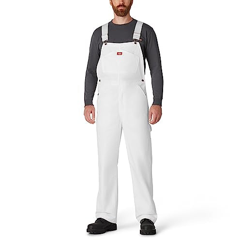 Dickies Industrial Wear mens Painters Bib Overall , White, 38W x 32L US