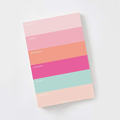 Bliss Collections Weekly Planning Pad, Desk Calendar - Pink - Undated Tear-Off Sheets Notepad - Calendar, Organizer, Scheduler for Goals, Tasks, Ideas, Notes & To-Do Lists - 8.5" x 11", 50 Sheets