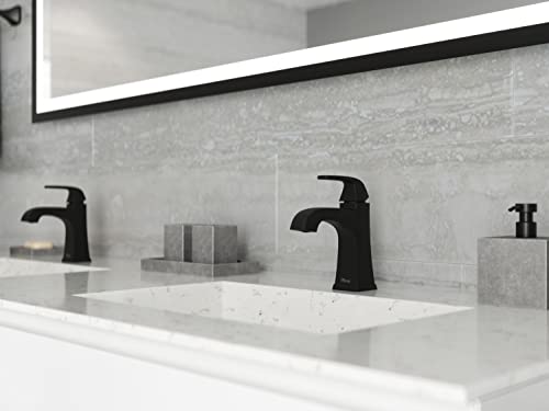 Pfister Bellance Bathroom Sink Faucet, Single Handle, Single Hole or 3-Hole, Matte Black Finish, LF042BLLB