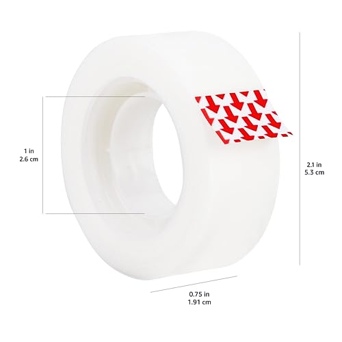 Amazon Basics Matte Finish Tape with Dispenser and Refills, 3/4" x 650"(18 yds),1 Pack
