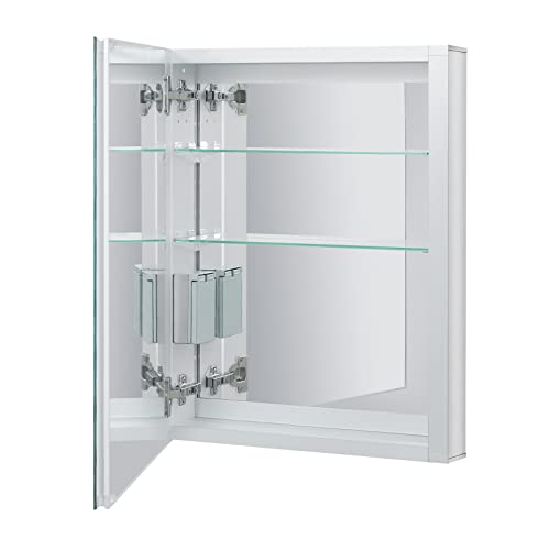 Fundin Lighted Medicine Cabinet with LED Light, Defogger, Dimmer, Outlet and USB Charger, Recessed or Surface Mount, Aluminum Material,20W x 25.6H inch