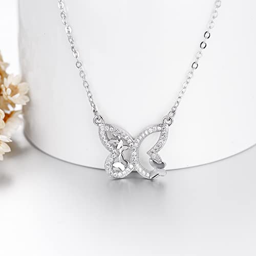 VIJASHOP Women's Butterfly Necklace Cubic Zirconia Butterfly Pendant Dainty Butterfly Jewelry Gifts for Girlfriend Daughter