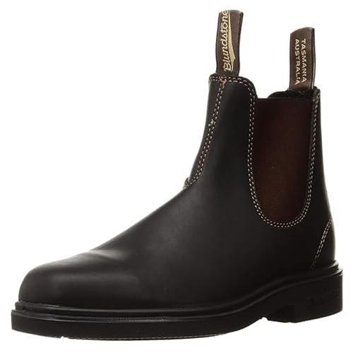 Blundstone Unisex Dress Series 1306 Chelsea Boots for Men and Women, Wide Chisel Toe Boots with Cushioned Midsole and Premium Leather, Rustic Brown, 8.5 US Men / 10.5 US Women / 7.5 AU