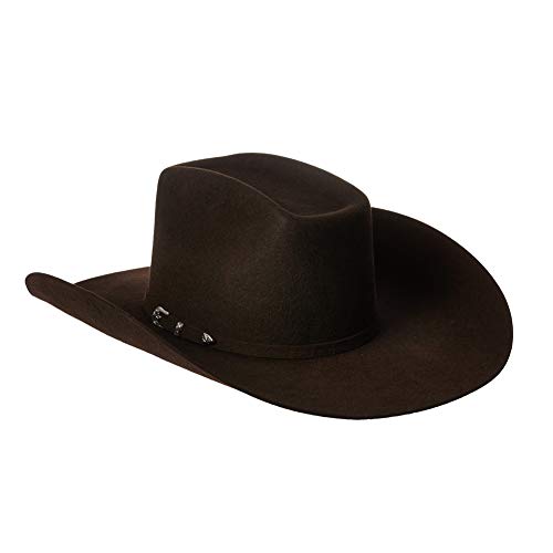 ARIAT Added Money 2X Wool Cowboy Hat, Chocolate, 6-3/4