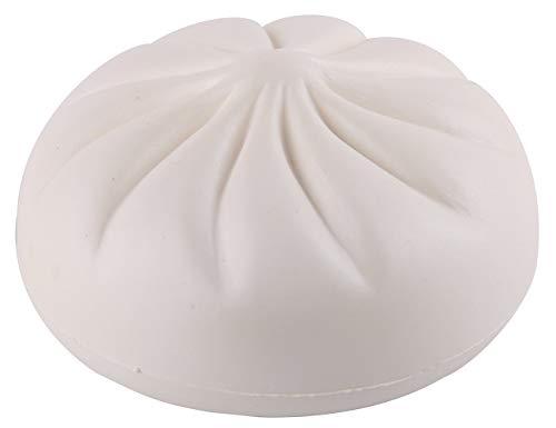 Anboor 5.5 Inches Dumplings Squishies Toys, Jumbo Slow Rising Kawaii Squeeze Dough Ball Sweet Scented Steamed Bun Squishies,White