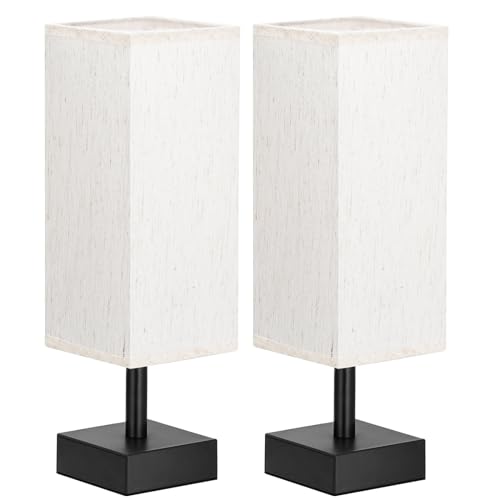 aooshine Navy Blue Small Table Lamp - Bedside Lamp for Bedroom, Minimalist Nightstand Lamp with Silver Base, Desk Lamp for Kids Room Dorm