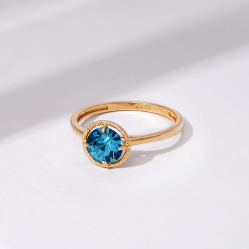 Amazon Essentials 10k Gold Imported Infinite Elements Crystal February Birthstone Ring, Size 7 (previously Amazon Collection)