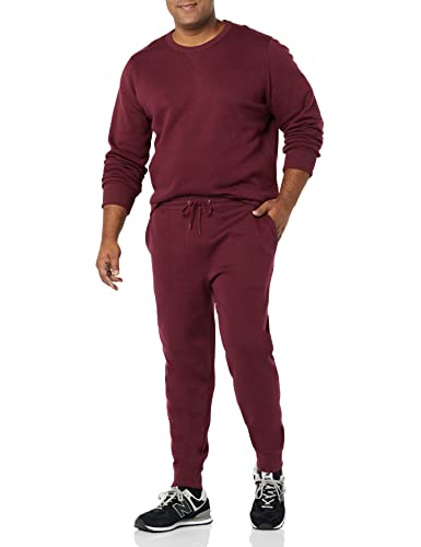 Goodthreads Men's Washed Fleece Jogger Pant, Burgundy, X-Small