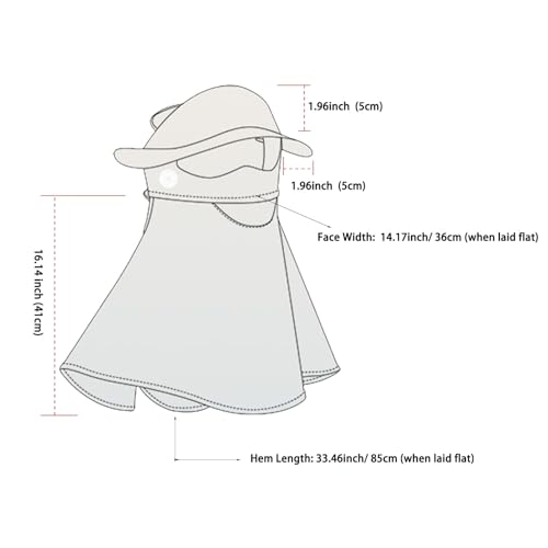 Sun Protection Face Mask, Ice Silk Sunscreen Face Mask, Neck Gaiter, Breathable Face Cover, Cooling Neck Flap, Sun Protection Cap with Earloop for Summer Outdoor, Beige
