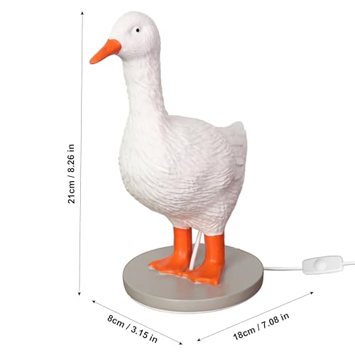 OkiyiD Duck Egg Lamp, Funny Goose Table Lamp, LED Egg Night Light, Resin Goose with Stepless Dimming Function, Decoration for Home, Bedroom, Study Room