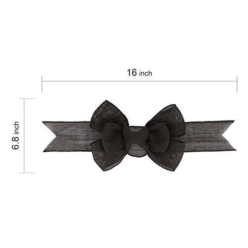 Meseey 2 Pcs Red Burlap Wired Ribbon Handmade Premade Burlap Bows for Wreaths Tree Decorations Gift Wrapping Outdoor Decoration (Red)
