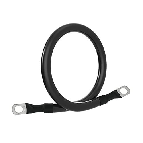 4 AWG Battery Cable 4AWG Gauge Pure Copper Battery Inverter Cables with 3/8 in Lugs Both Ends Power Inverter Wire Set for Automotive Solar Marine Boat RV Car Motorcycle Red and Black (1ft)