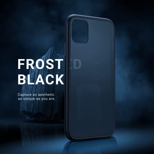 TORRAS Shockproof Designed for 15 Pro Case, 12FT Military Grade Drop Tested, Anti-Fingerprints Anti-Scratch Translucent Matte Back with Silicone Slim Protective Phone Case Guardian 2023, Black