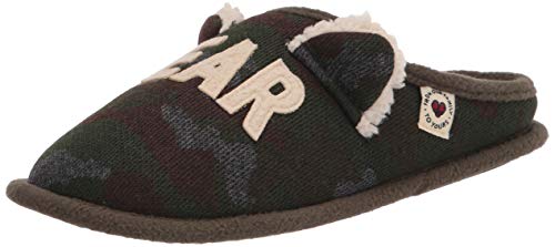 Dearfoams womens Lil Bear Adult Clog Slipper, Camouflage, Small US