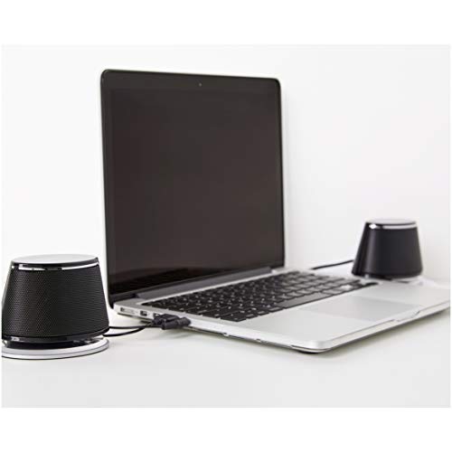 Amazon Basics Stereo 2.0 Speakers for PC or Laptop, 3.5mm Aux input, USB-Powered, 1 Pair, Black