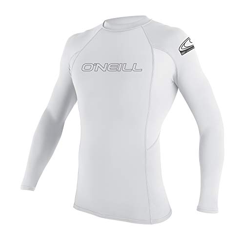 O'Neill Youth Basic Skins UPF 50+ Short Sleeve Rash Guard, White, 4