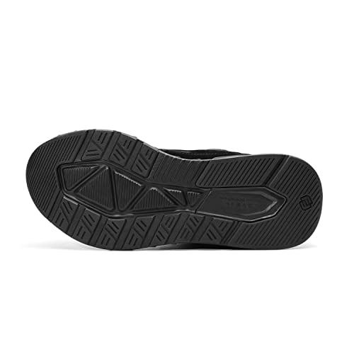FitVille Women's Extra Wide Walking Shoes Wide Width Sneakers for Flat Foot Plantar Fasciitis Heel Pain Relief - Rebound Core All Black