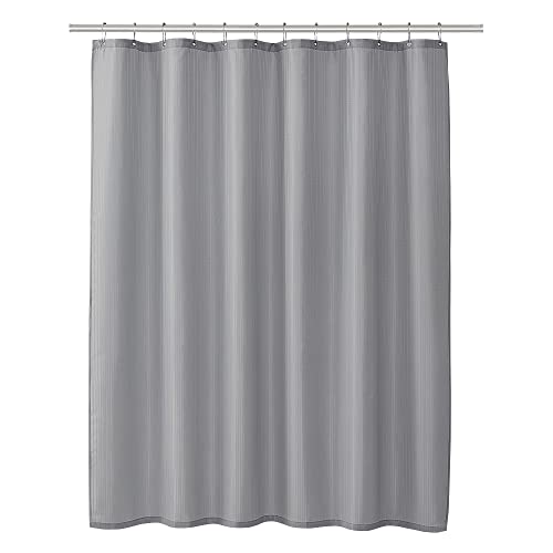Clorox Treated Polyester Fabric Shower Curtain 70"x72" Light Grey with Weighted Magnetic Hem, Machine Washable
