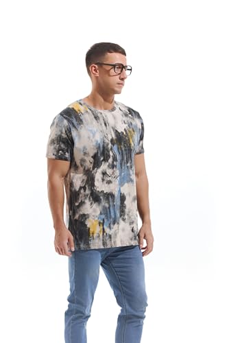 KLIEGOU Men's Crew Neck Hipster T Shirt - Casual Stylish Fitted Print Tees for Men 488 Green M