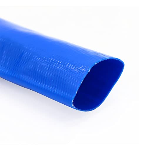 DAVCO 3" x 100 ft Pool Backwash Hose, Heavy Duty Reinforced Blue PVC Lay Flat Water Discharge Pump Hoses For Swimming Drain Pools and Clean Filters,with 1 Clamp