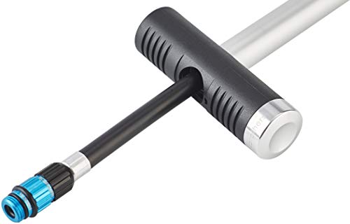 Klic Hand Pump w/Gauge - High Volume/High Pressure, Co2, Portable, Lightweight Bike Hand Pump for Presta and Schrader Valve,Silver