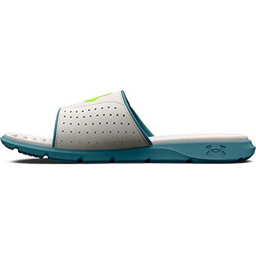 Under Armour Men's Ignite Pro Slide, (103) Pitch Gray/White/Orange Blast, 17, US