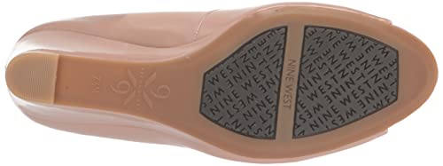 Nine West Women's CAPE9X9 Wedge Sandal, Black Patent, 10