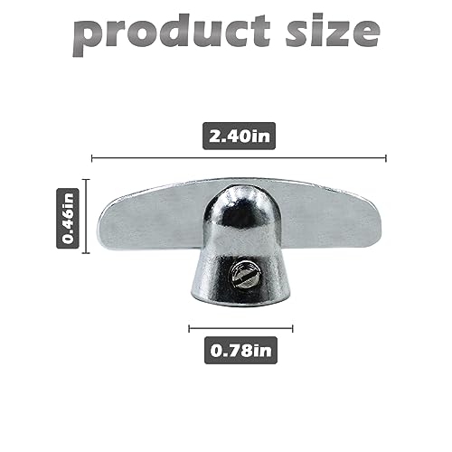 Follde Pella Window T-Crank, T-Crank Window Handle, 3/8" Spline Size (2 Pack) (Champagne)