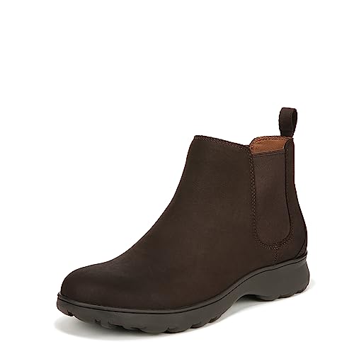 Vionic Women's Redwood Evergreen Pull Up Ankle Boot- Comfort Booties Helps Heel Pain, Plantar Fasciitis with Built-in Arch Support Taupe Nubuck Leather 12 Medium