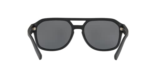A|X ARMANI EXCHANGE Men's AX4074S Rectangular Sunglasses, Matte Black/Light Grey Mirrored/Black, 57 mm