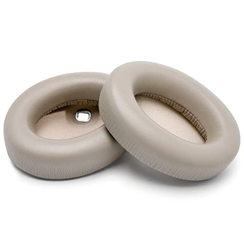 WC Wicked Cushions Extra Thick Earpads for Sony WH1000XM4 Headphones - Soft PU Leather Cushions, Luxurious Noise Isolating Memory Foam, Added Thickness Without Disabling On/Off Sensor | Beige