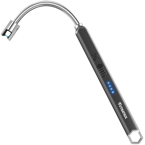 Futratrix Electronic Candle Lighter Arc Windproof Flameless USB Rechargeable Electric Lighter (2 Pack - Rose Gold&Blue/Green Gradient)