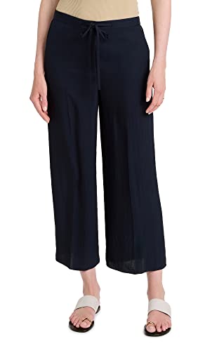 Theory Women's Wide Crop Pants, Navy, Blue, 0