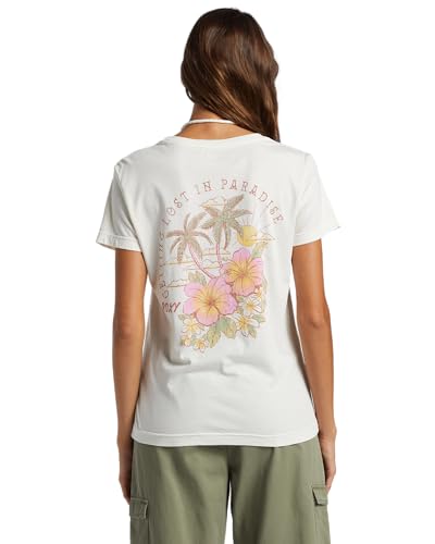 Roxy Women's Boyfriend Crew T-Shirt, Turbulence Sunny Heart Exc