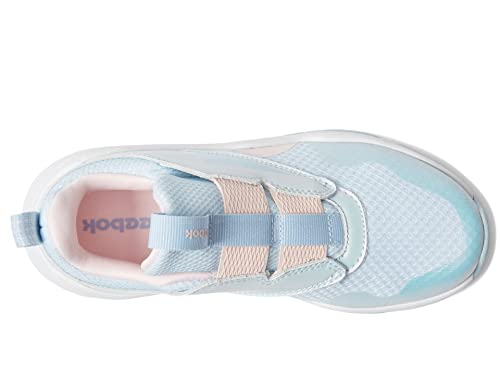 Reebok Girls XT Sprinter Slip Sneaker, Feel Good Blue/Porcelain Pink/White, 2 Little Kid