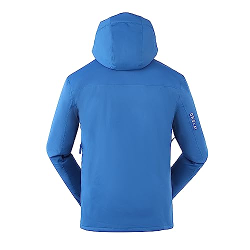 Orolay Men's Mountain Waterproof Ski Jacket Windproof Rain Jacket Winter Warm Snow Coat Acidblue Small