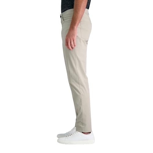 Kenneth Cole Reaction Men's Flex Waist Slim Fit 5 Pocket Casual Pant-Regular and Big and Tall, Khaki-BT