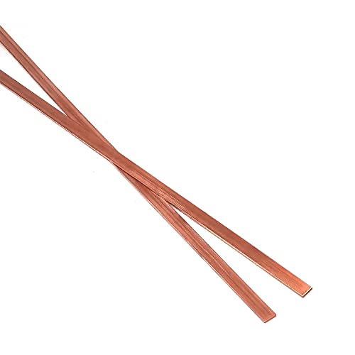 4PCS C110 Copper Flat Bar, 0.06" Thickness x 0.4" Width x 15.7" Length Copper Flat Bar Stock, 1.5mm x 10mm x 400mm Suitable for DIY Battery Connection, etc.